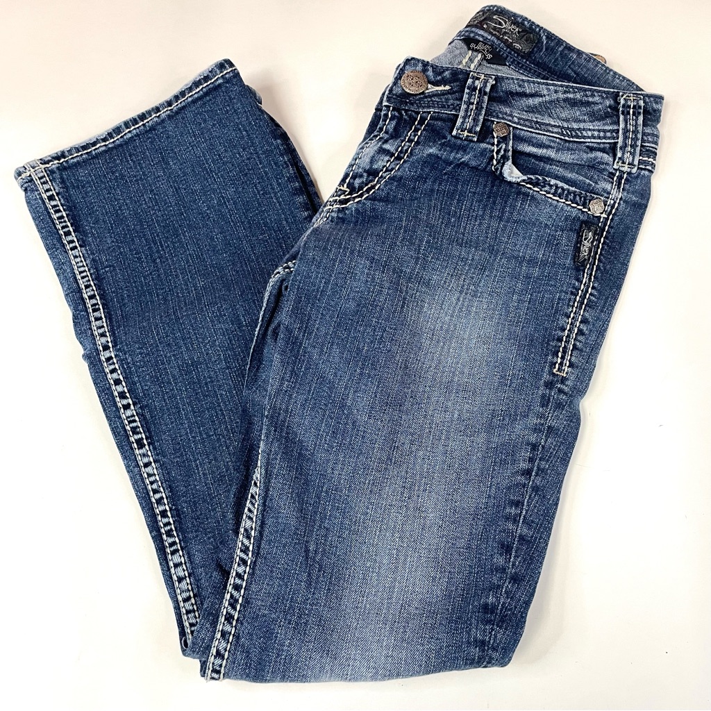 Silver Jeans Womens Size W26L30 Suki Surplus Bootcut Dark Wash Blue Denim 1142